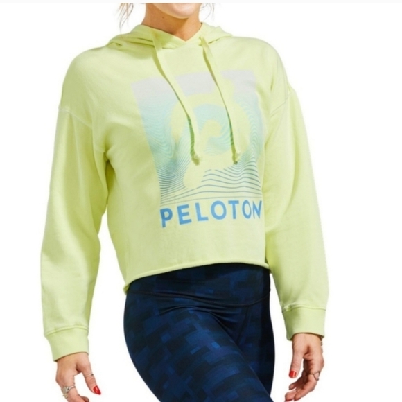 Peloton Raw hem Hoodie Yellow Size L - Picture 1 of 6